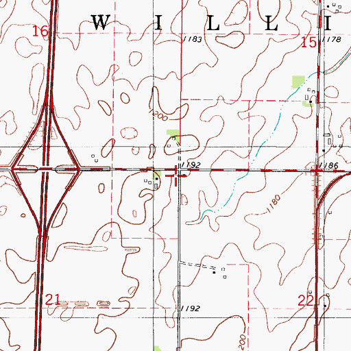 Topographic Map of Township of Williams, IA