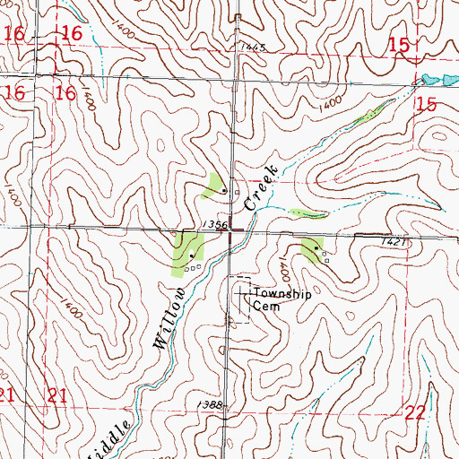 Topographic Map of Township of Willow, IA