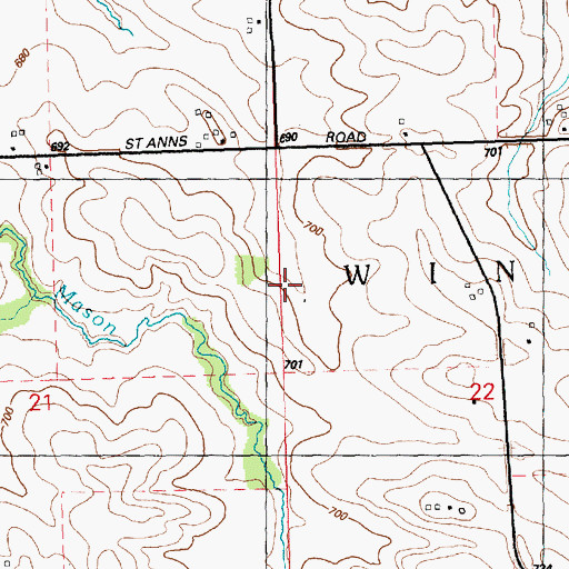 Topographic Map of Township of Winfield, IA