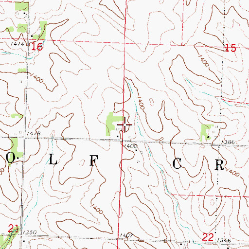 Topographic Map of Township of Wolf Creek, IA