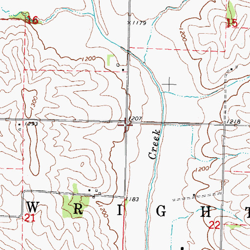 Topographic Map of Township of Wright, IA