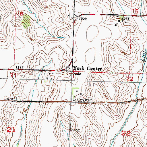 Topographic Map of Township of York, IA