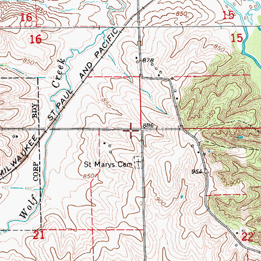 Topographic Map of Township of York, IA