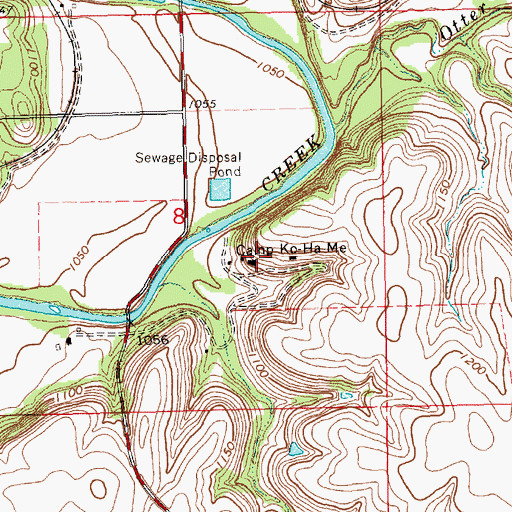 Topographic Map of Camp Ko-Ha-Me, KS