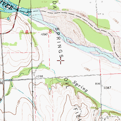 Topographic Map of Geuda Springs Oil Field, KS