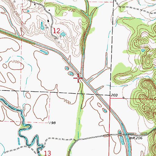Topographic Map of Bradshaw Creek, AR