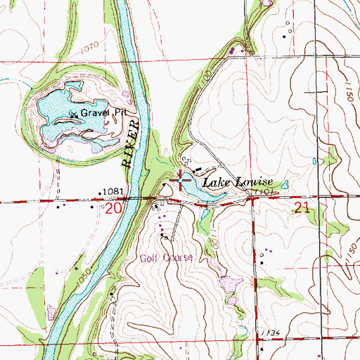 Topographic Map of Lake Louise, KS