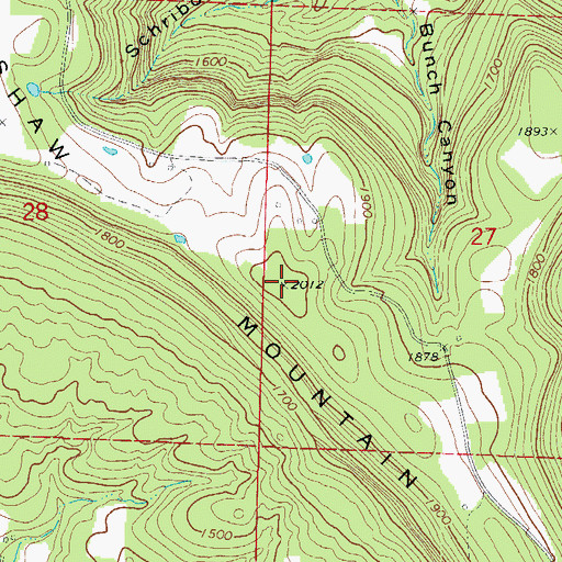 Topographic Map of Bradshaw Mountain, AR