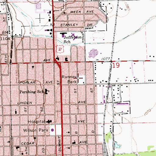 Topographic Map of Ranney Park, KS