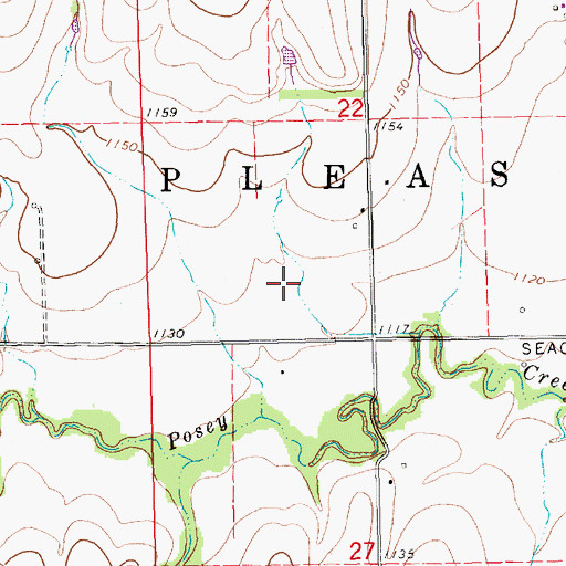 Topographic Map of Township of Pleasant Valley, KS