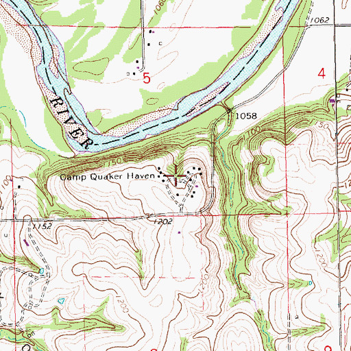 Topographic Map of Camp Quaker Haven, KS