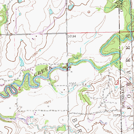 Topographic Map of Beaver Creek, OK