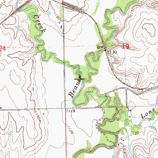 Topographic Map of Spring Creek, OK