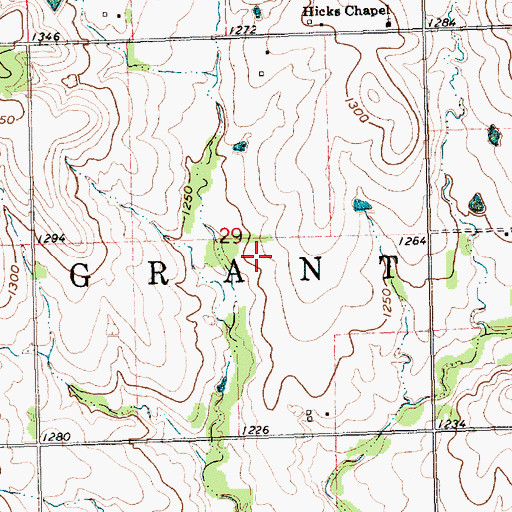 Topographic Map of Township of Grant, KS