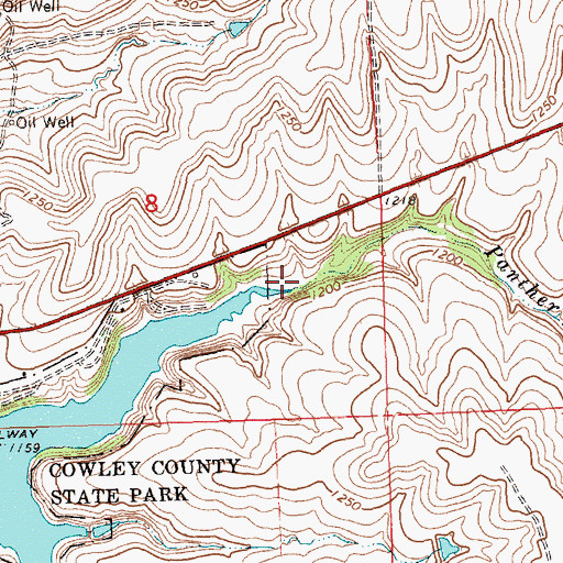 Topographic Map of Panther Creek, KS