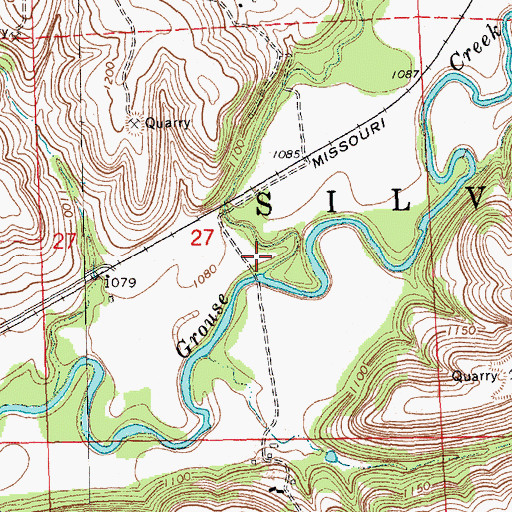Topographic Map of Silver Creek, KS