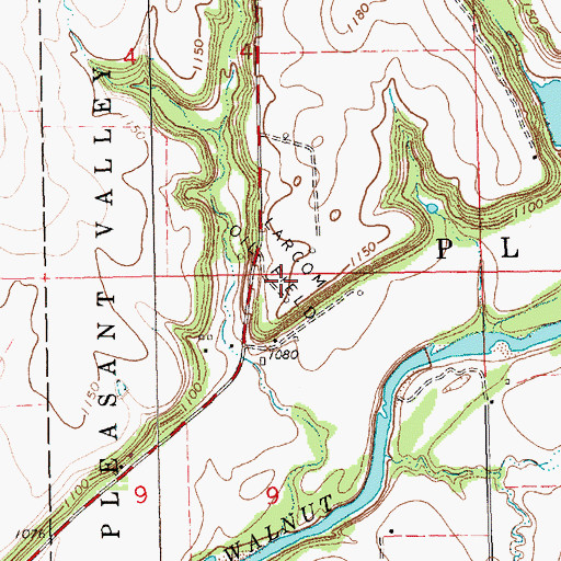 Topographic Map of Larcom Oil Field, KS