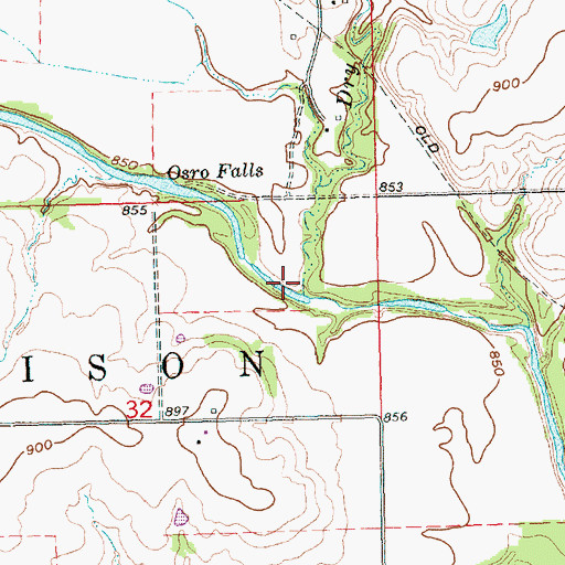 Topographic Map of Dry Creek, KS