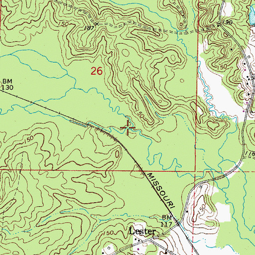 Topographic Map of Bragg Mill Creek, AR