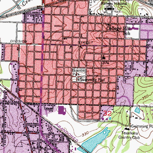 Topographic Map of Bramble Park, AR