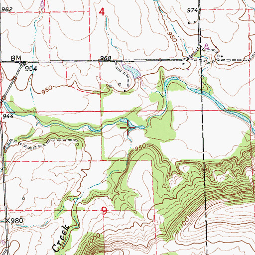 Topographic Map of Acker Creek, KS