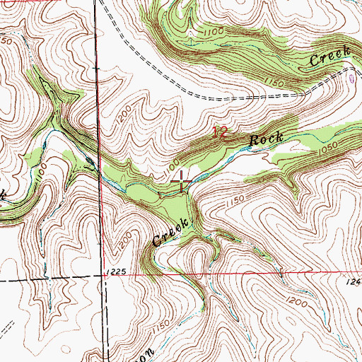 Topographic Map of Branson Creek, KS