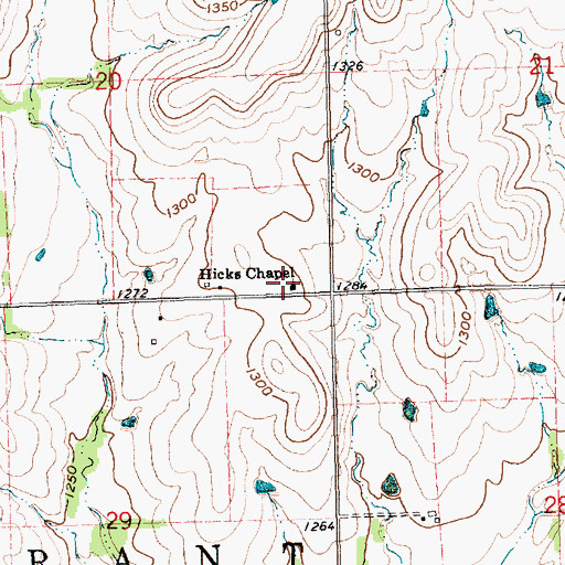 Topographic Map of Hicks Chapel, KS