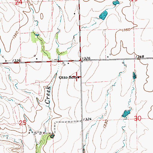 Topographic Map of Otto School (historical), KS