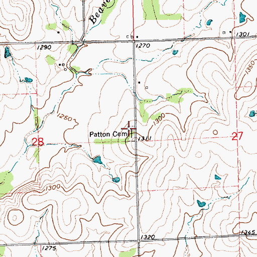 Topographic Map of Patton Cemetery, KS