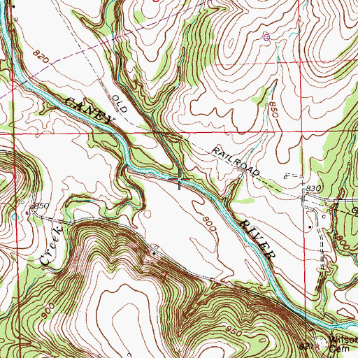 Topographic Map of Sycamore Creek, KS