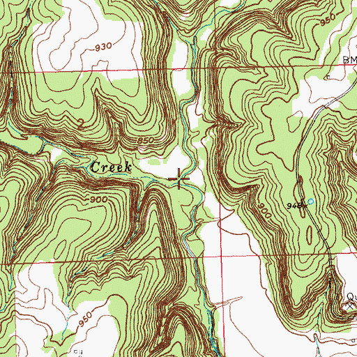 Topographic Map of West Cedar Creek, KS
