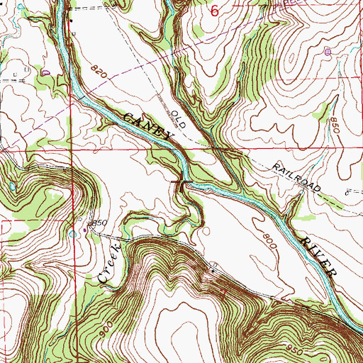 Topographic Map of Buzzard Creek, KS