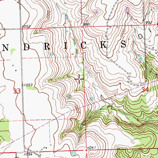Topographic Map of Township of Hendricks, KS