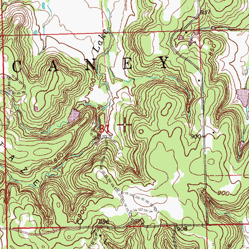Topographic Map of Township of Little Caney, KS