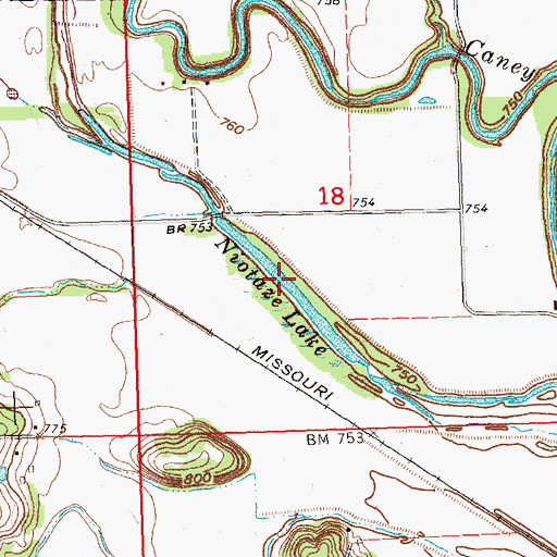Topographic Map of Niotaze Lake, KS