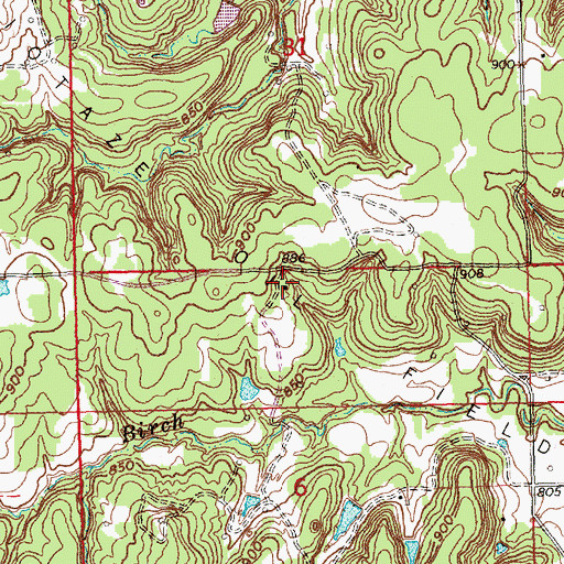 Topographic Map of Niotaze Oil Field, KS