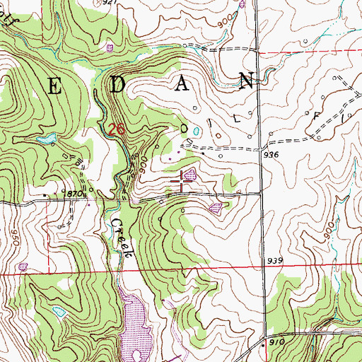 Topographic Map of Township of Sedan, KS