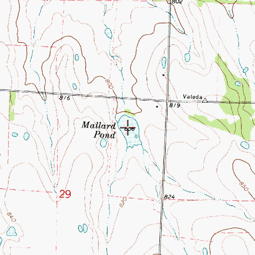 Topographic Map of Mallard Pond, KS