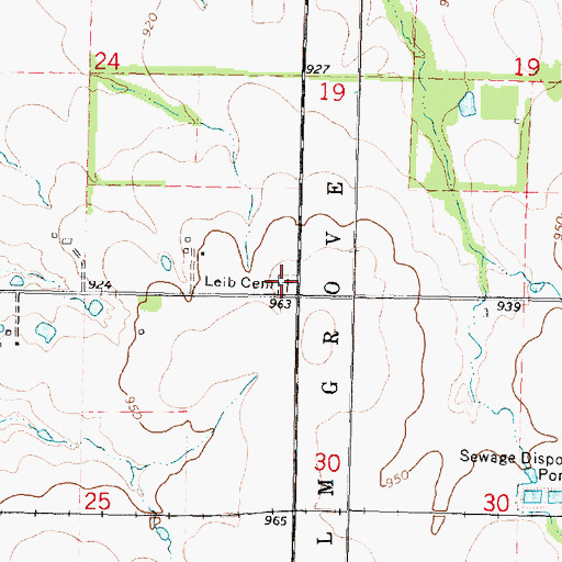 Topographic Map of Lei Cemetery, KS