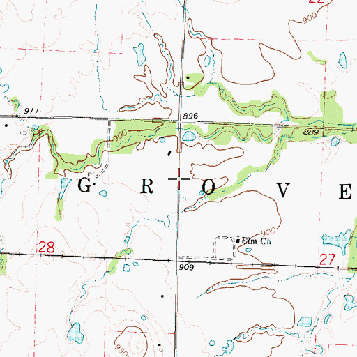 Topographic Map of Township of Elm Grove, KS