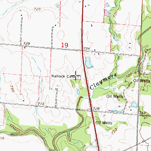 Topographic Map of Kalloch Cemetery, KS