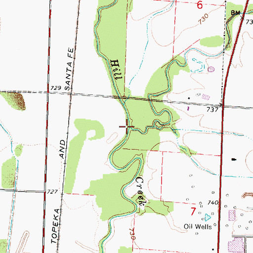 Topographic Map of Potato Creek, KS
