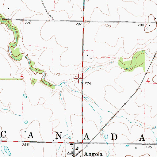 Topographic Map of Township of Canada, KS