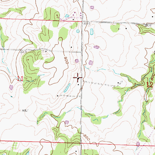 Topographic Map of Banks School, KS