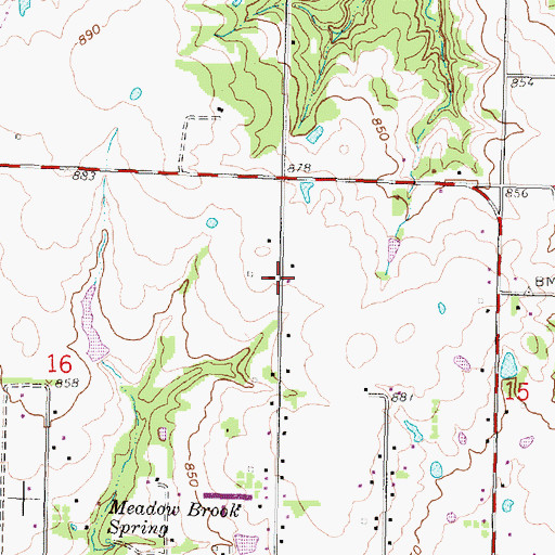 Topographic Map of Township of Parker, KS