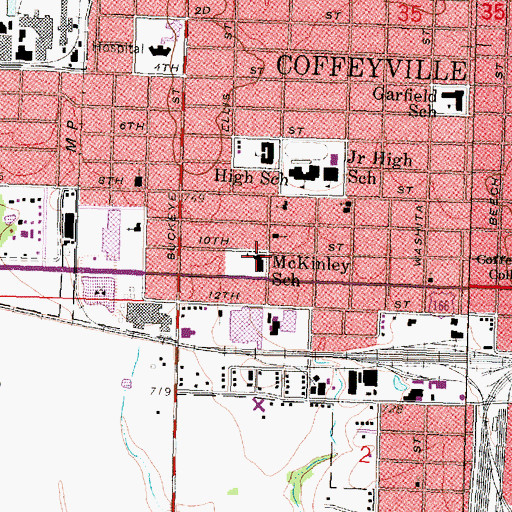 Topographic Map of McKinley Middle School (historical), KS