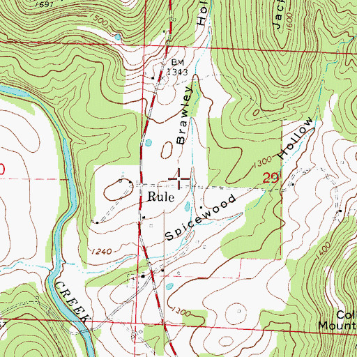 Topographic Map of Brawley Hollow, AR