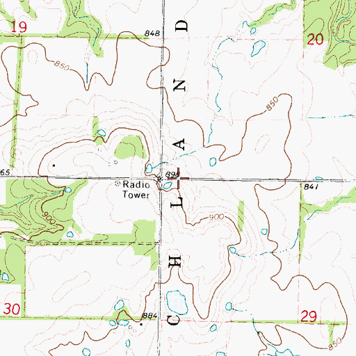 Topographic Map of Big Hill, KS