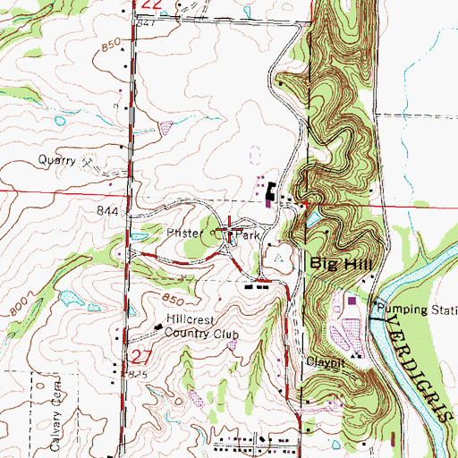 Topographic Map of Pfister Park, KS