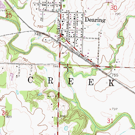 Topographic Map of Biscuit Creek, KS